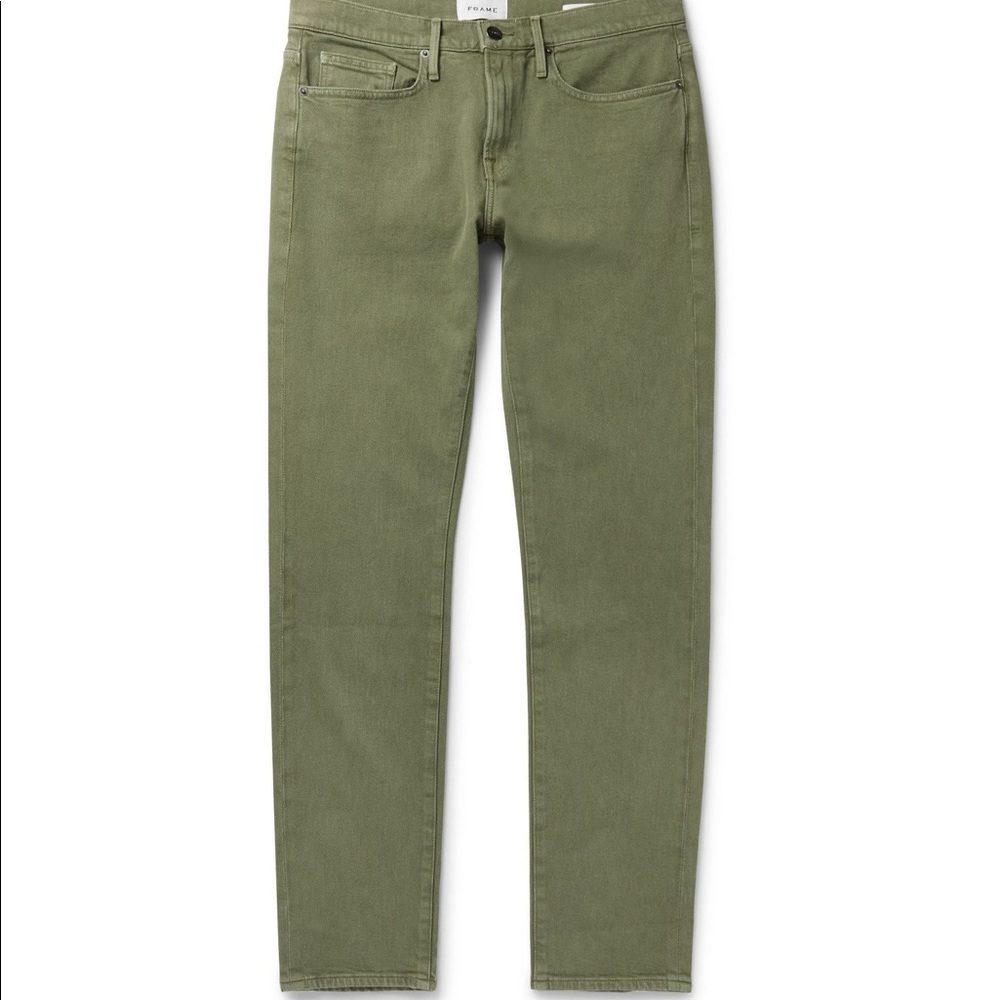 NWT FRAME Men’s L’Homme Slim Green Pants Size 33